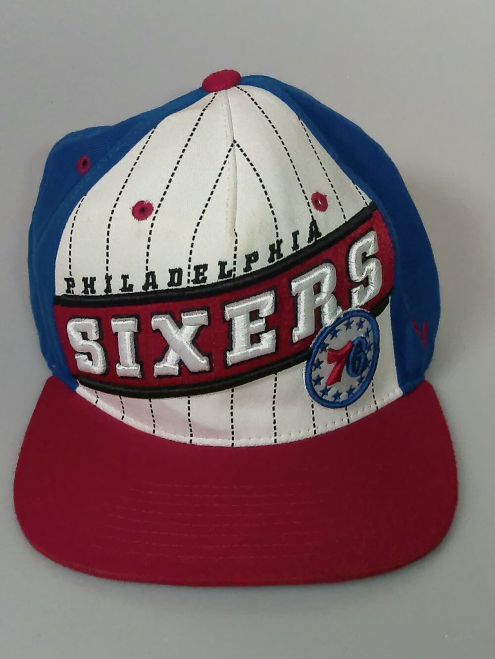 Philadelphia 76ers Zephyr Big Logo Pinstripe Snapback Hat Sixers NBA